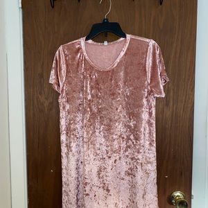 Pink velvet dress